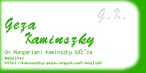 geza kaminszky business card